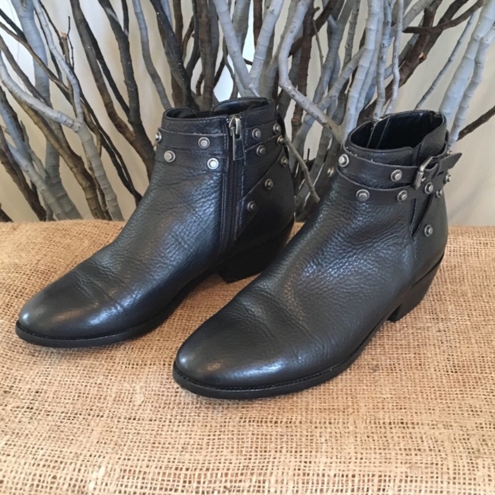 Black Leather Ankle Boots